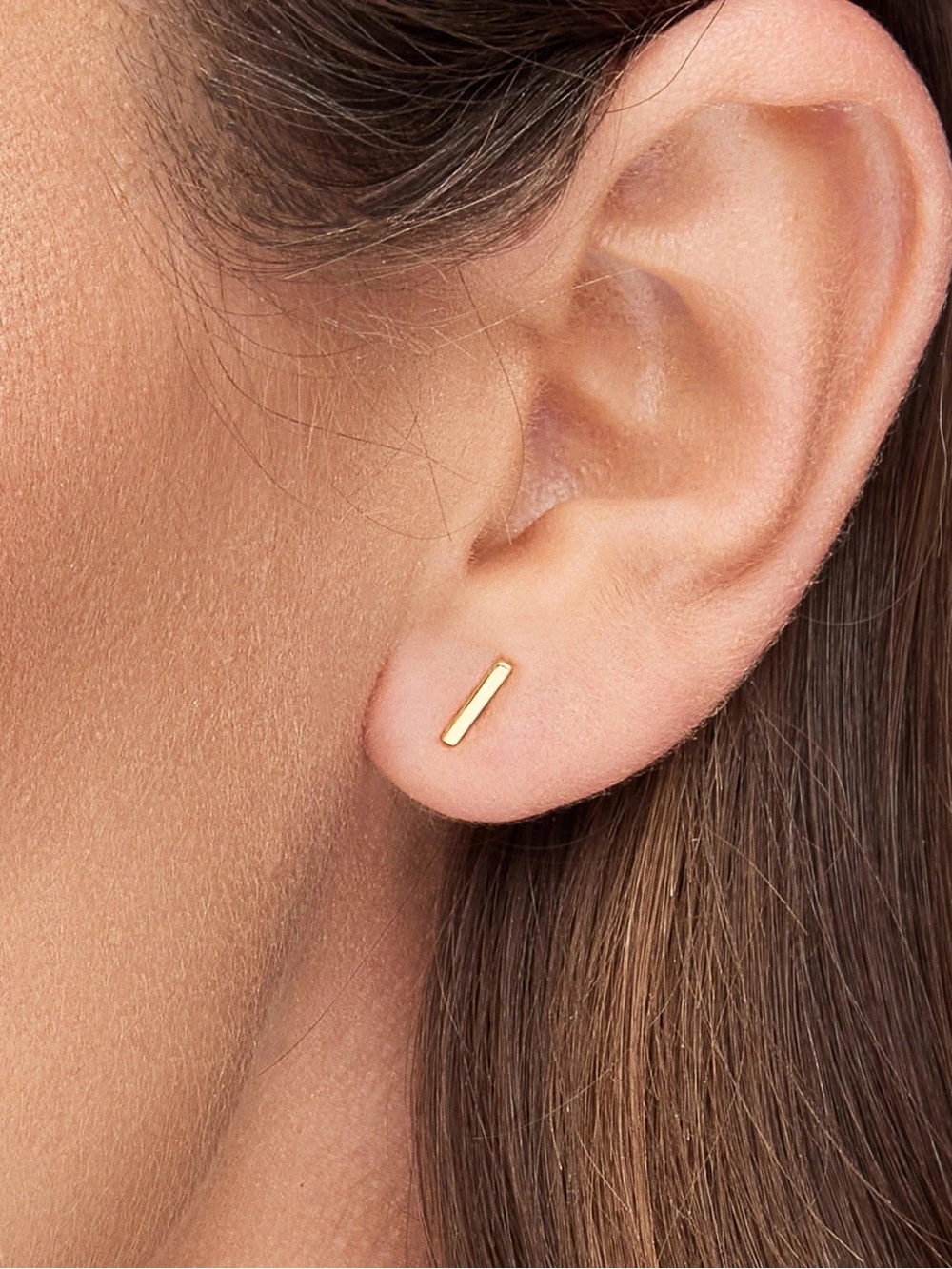 Nadri Gold Bar Stud Earrings